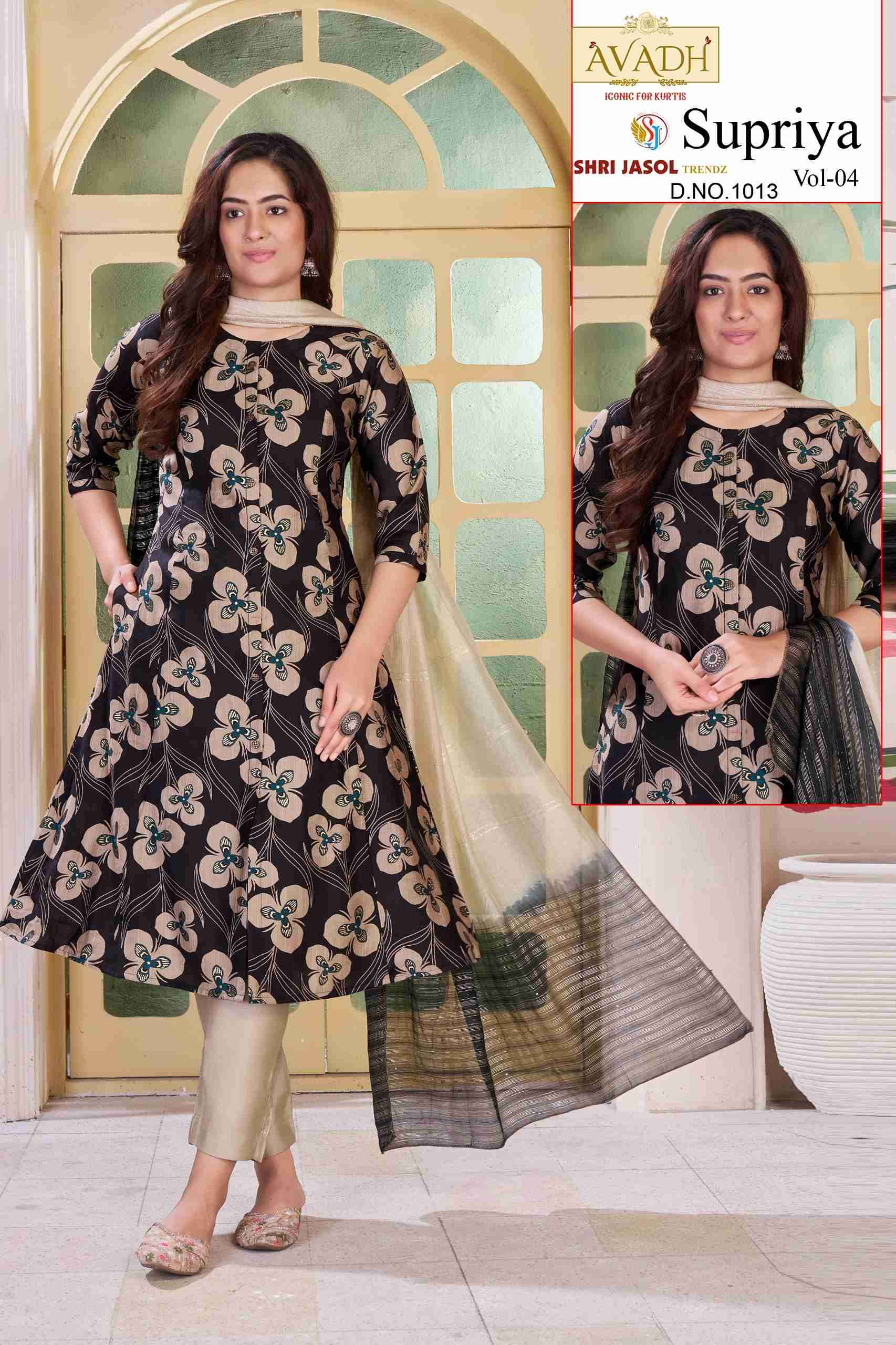 SUPRIYA VOL-4 BY AVADH IN VATICAN PRINT WITH FOIL PRINCE CUT KURTI WITH POCKET