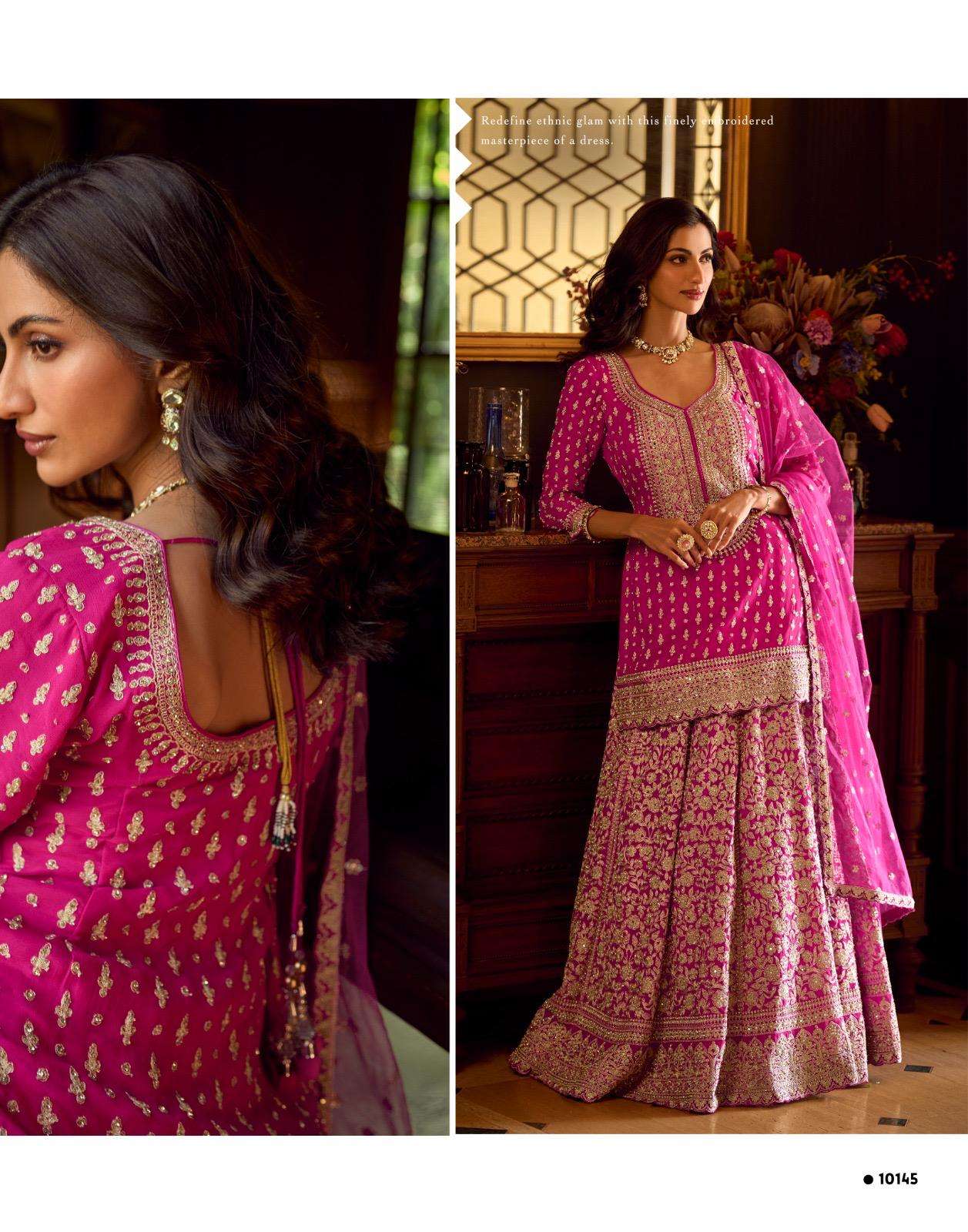 SUREENA BY SAYURI DESIGNE IN REAL GEROGETTE HEAVY FESTIVE LOOK EMBROIDERED MIRROR WORK 