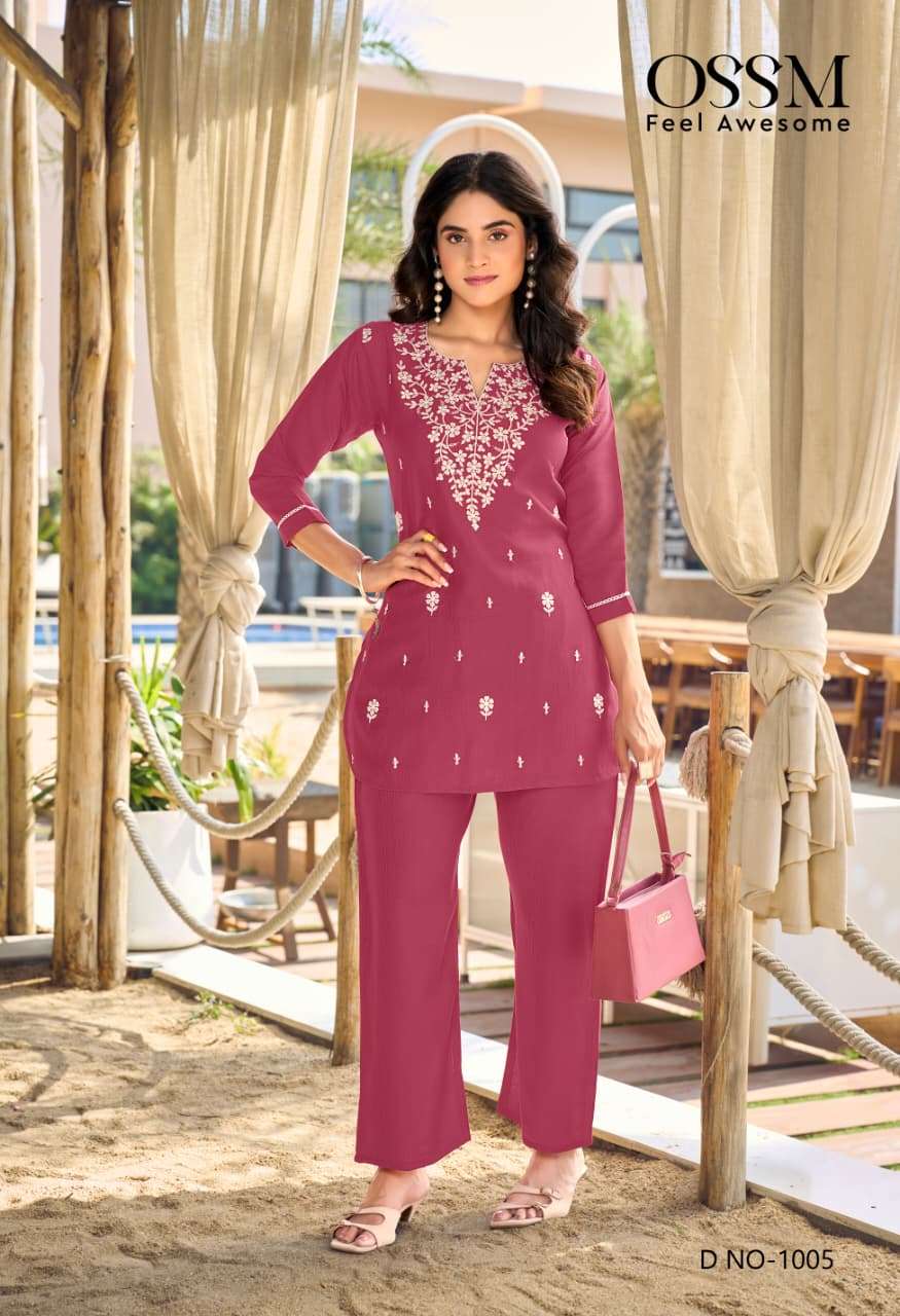 VAMA VOL-5 BY OSSM VISCOSE VATICAN SILK WITH HEAVY EMBROIDERY CO-ORD SET COLLECTION 