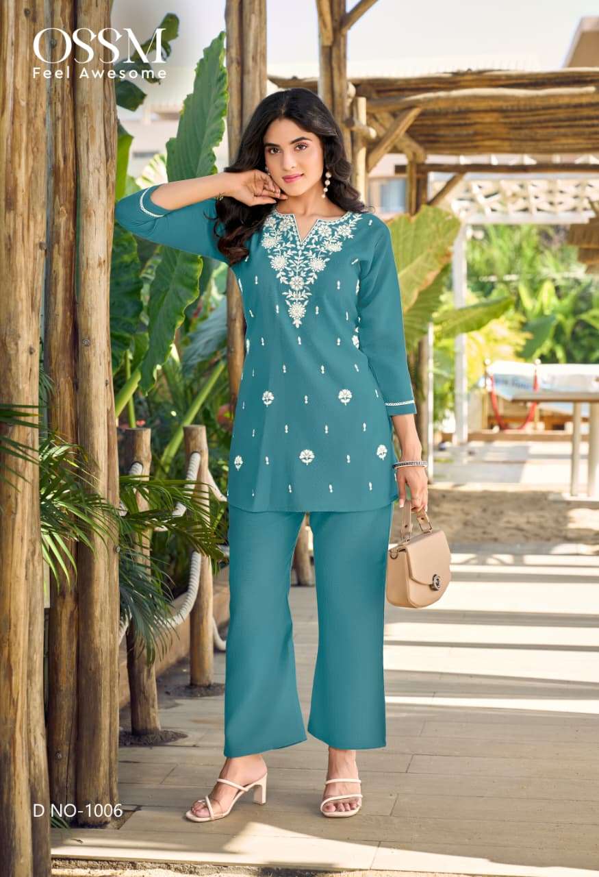 VAMA VOL-5 BY OSSM VISCOSE VATICAN SILK WITH HEAVY EMBROIDERY CO-ORD SET COLLECTION 