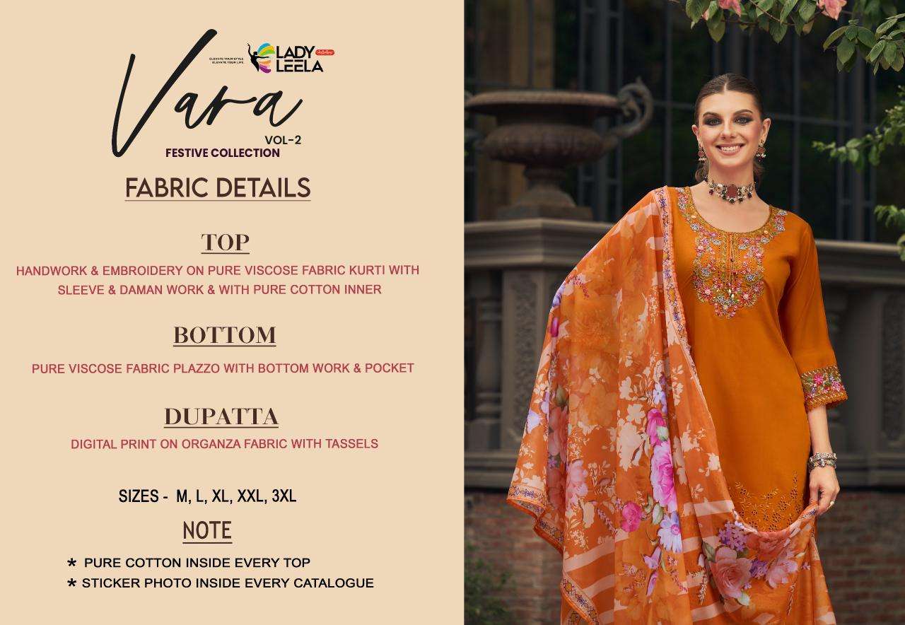 VARA VOL-2 BY LADY LEELA IN VISCOSE FABRIC KURTIS WITH EMBROIDERY & HAND WORK