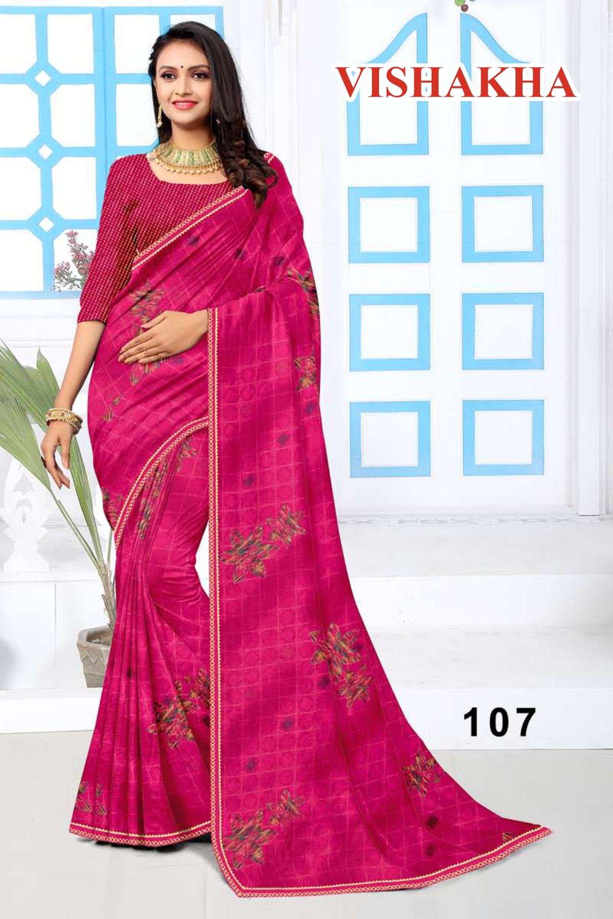 VISHAKHA BY TEXOFAB IN RANIAL GEORGETTE ALL OVER PRINTED SAREE WITH BORDER 
