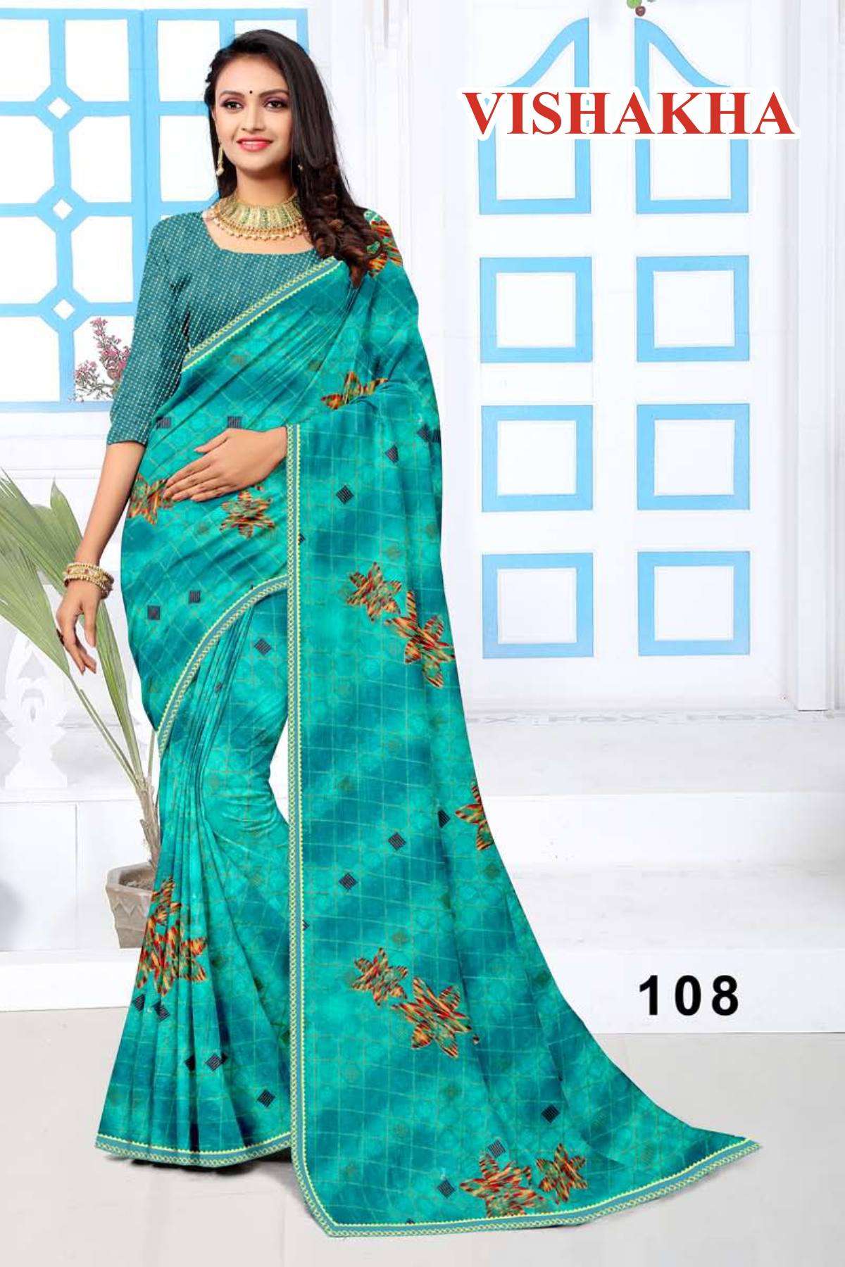VISHAKHA BY TEXOFAB IN RANIAL GEORGETTE ALL OVER PRINTED SAREE WITH BORDER 