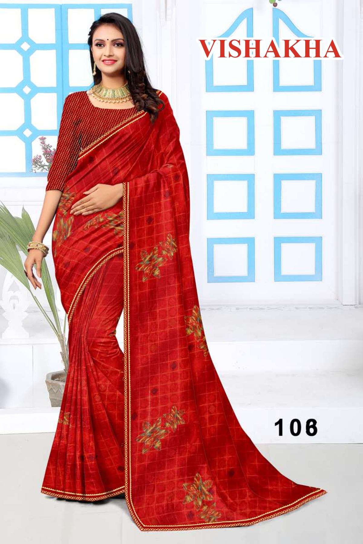VISHAKHA BY TEXOFAB IN RANIAL GEORGETTE ALL OVER PRINTED SAREE WITH BORDER 