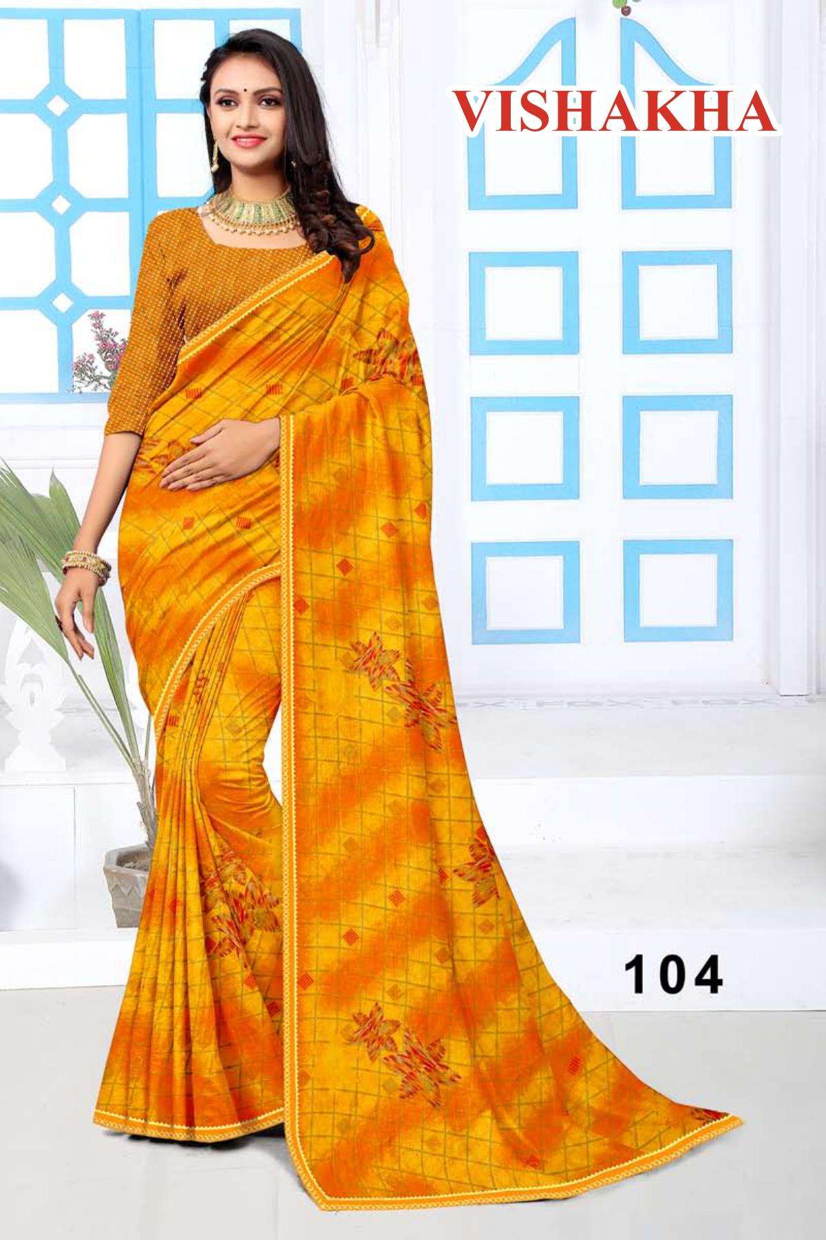 VISHAKHA BY TEXOFAB IN RANIAL GEORGETTE ALL OVER PRINTED SAREE WITH BORDER 