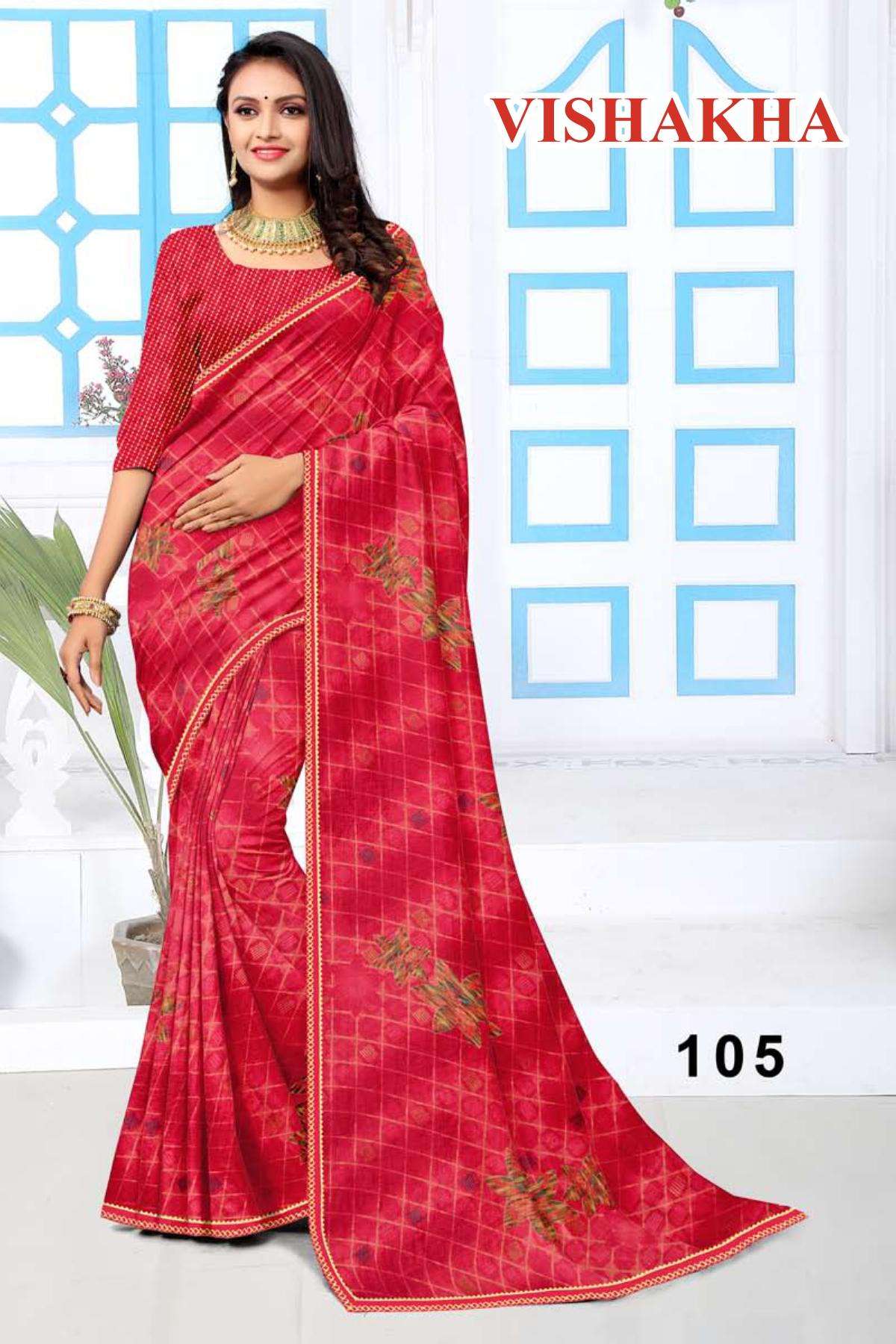 VISHAKHA BY TEXOFAB IN RANIAL GEORGETTE ALL OVER PRINTED SAREE WITH BORDER 