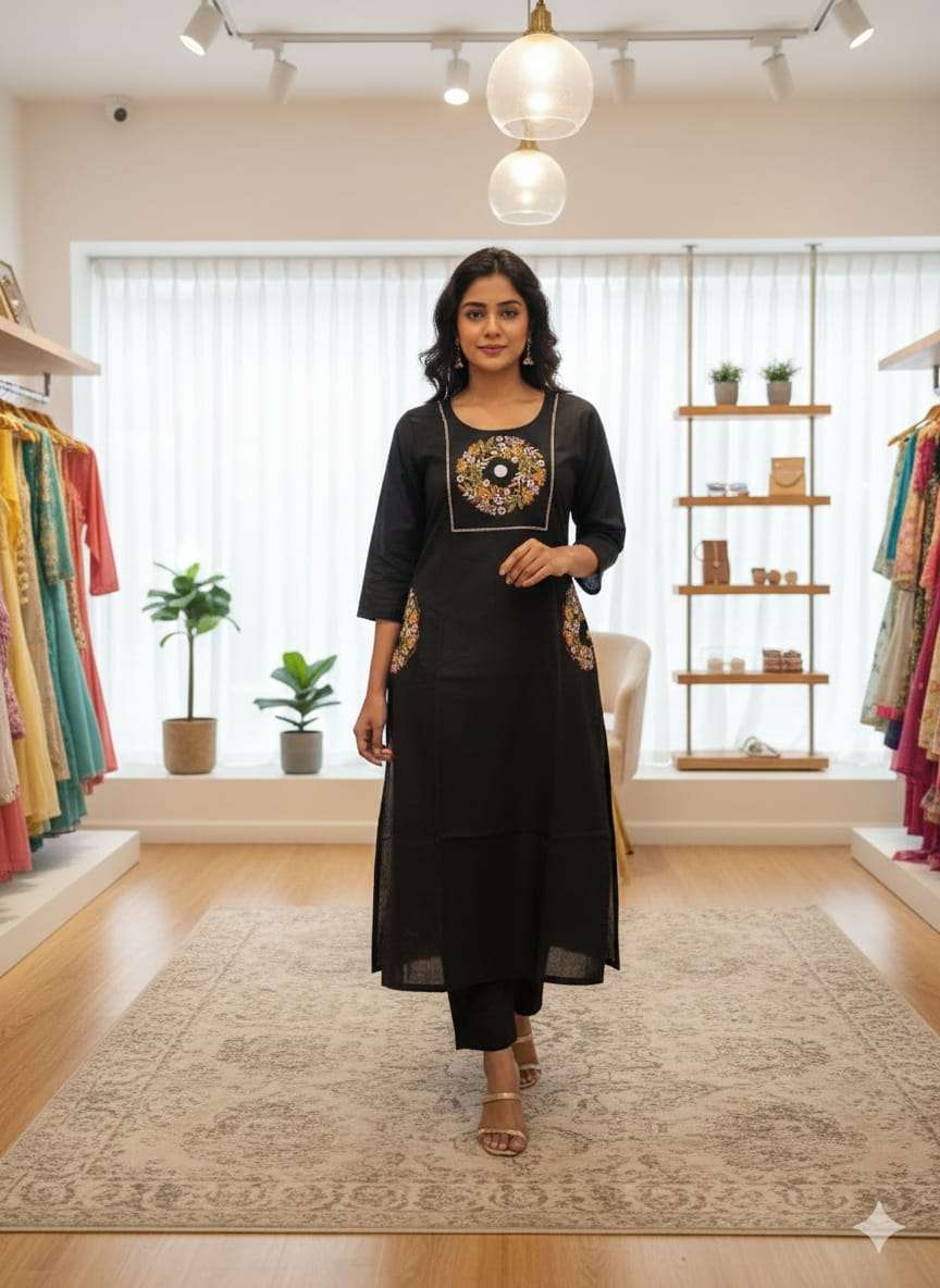 VOL-21 BY TEXOFAB IN COTTAN GAMTHI PLAIN PEACH WORK WITH KURTI PLAZO SAT A-LINE