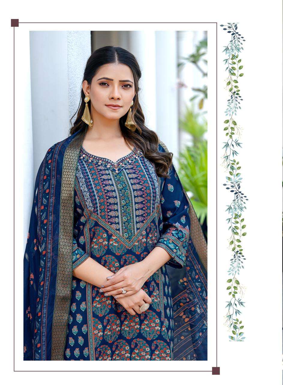 ZARA VOL-2 BY ERRAHA IN PREMIUM VATICAN WITH ADJUSTMENT PRINTS & EMBROIDERY WORK 