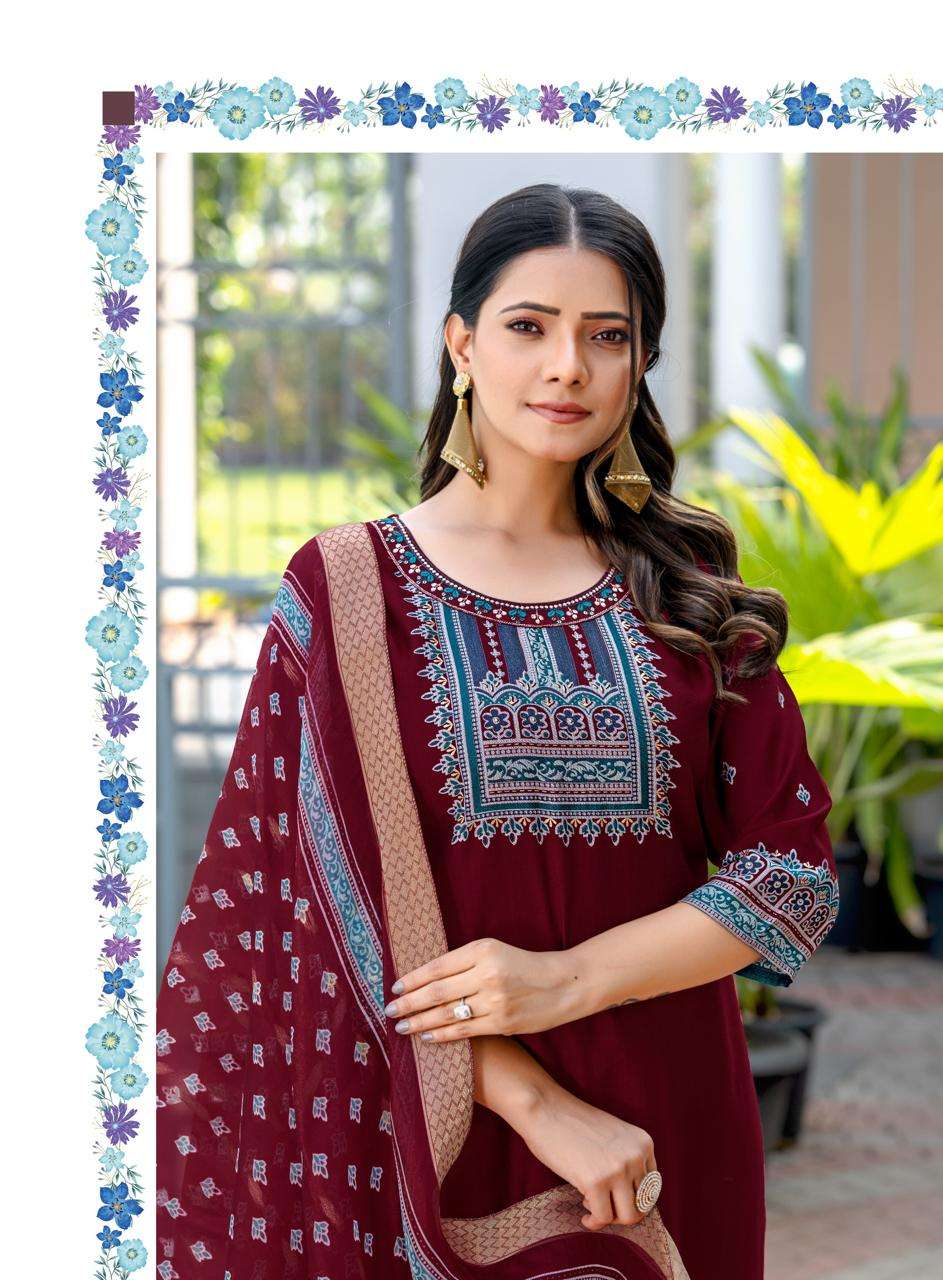 ZARA VOL-2 BY ERRAHA IN PREMIUM VATICAN WITH ADJUSTMENT PRINTS & EMBROIDERY WORK 