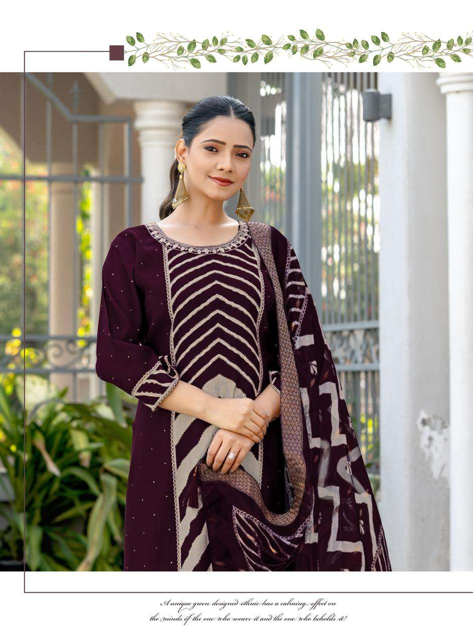 ZARA VOL-2 BY ERRAHA IN PREMIUM VATICAN WITH ADJUSTMENT PRINTS & EMBROIDERY WORK 