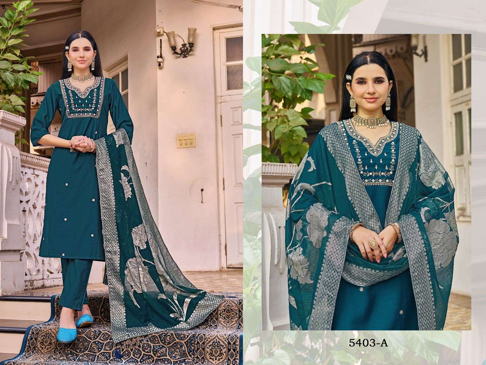 3 PCS CONSEPT PRESENTING EXCLUSIVE SUPER FANCY KURTI SET SERIES COLLECTION RIWAYAT