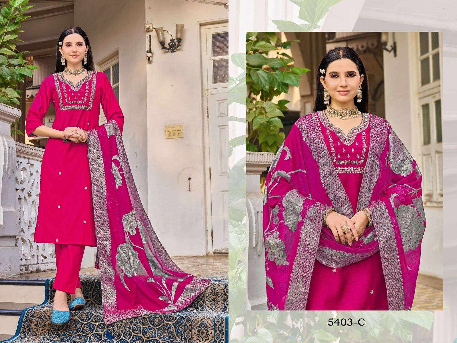 3 PCS CONSEPT PRESENTING EXCLUSIVE SUPER FANCY KURTI SET SERIES COLLECTION RIWAYAT