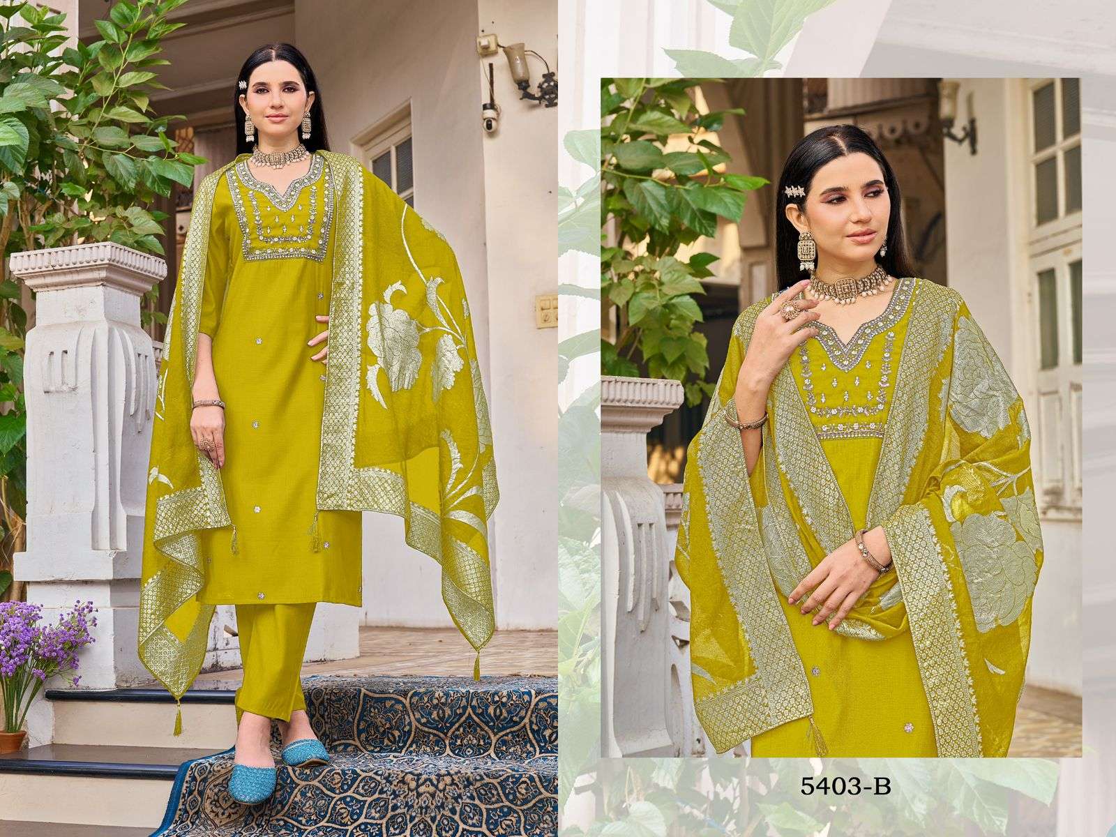 3 PCS CONSEPT PRESENTING EXCLUSIVE SUPER FANCY KURTI SET SERIES COLLECTION RIWAYAT