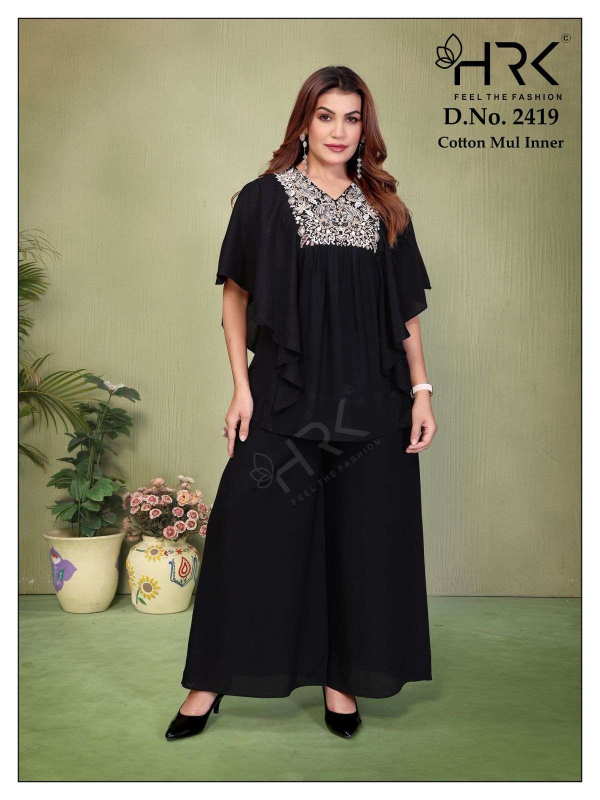 HRK NEW LAUNCHING PV CHINON WITH EXCLUSIVE HAND BITS WORK WITH COTTON MUL INNER CO-ORD SET