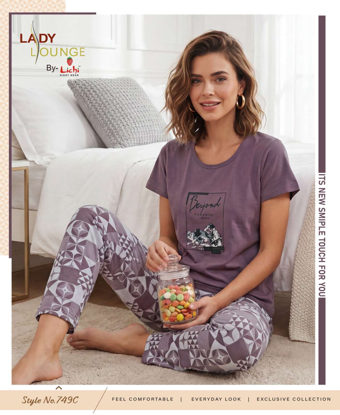 LADY LOUNGE BY LICHI IN NIGHT WEAR COLLECTION WHOLESALER 