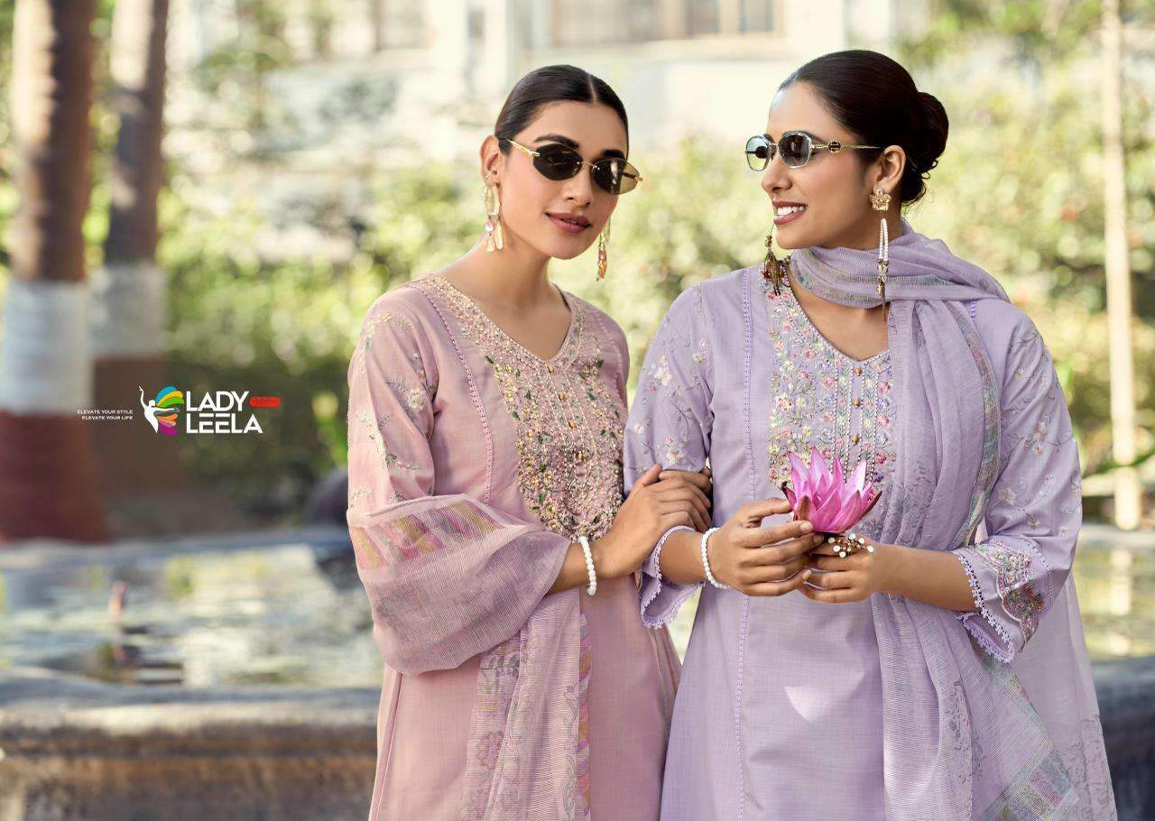 LUXURY PREMIUM LADY LEELA LAUNCHING NEW CATALOG HAND WORK KURTI SET BY GULZAR