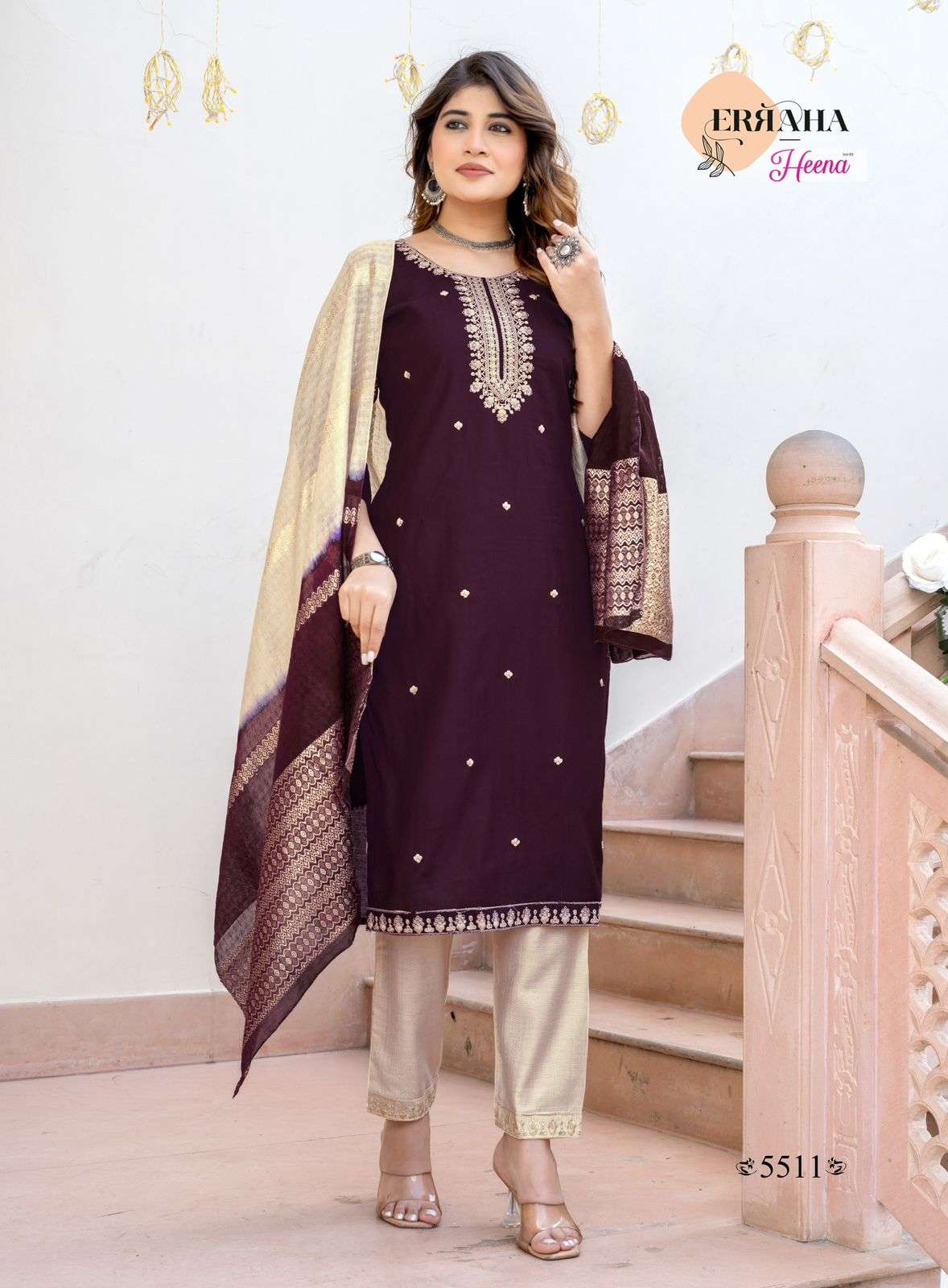 MOST AMAZING PREMIUM VERTICAL STRAIGHT CUT CATALOG WITH CONTRAST MATCHING HEENA VOL-3