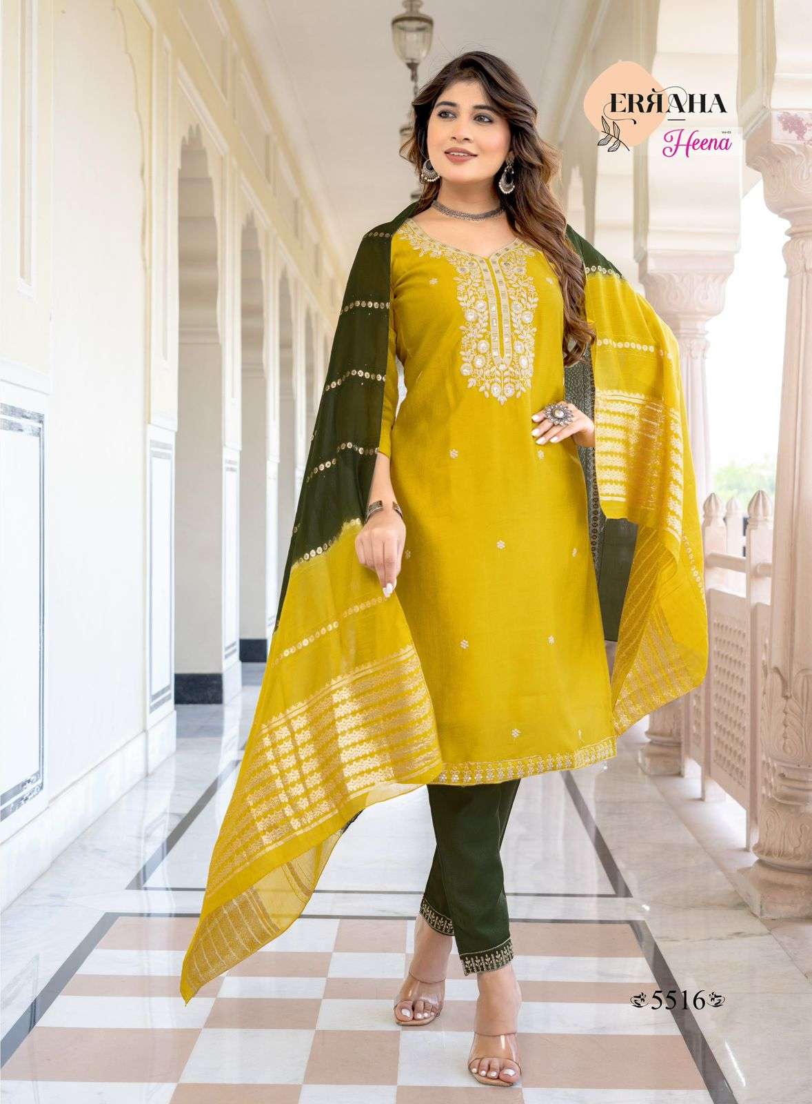 MOST AMAZING PREMIUM VERTICAL STRAIGHT CUT CATALOG WITH CONTRAST MATCHING HEENA VOL-3