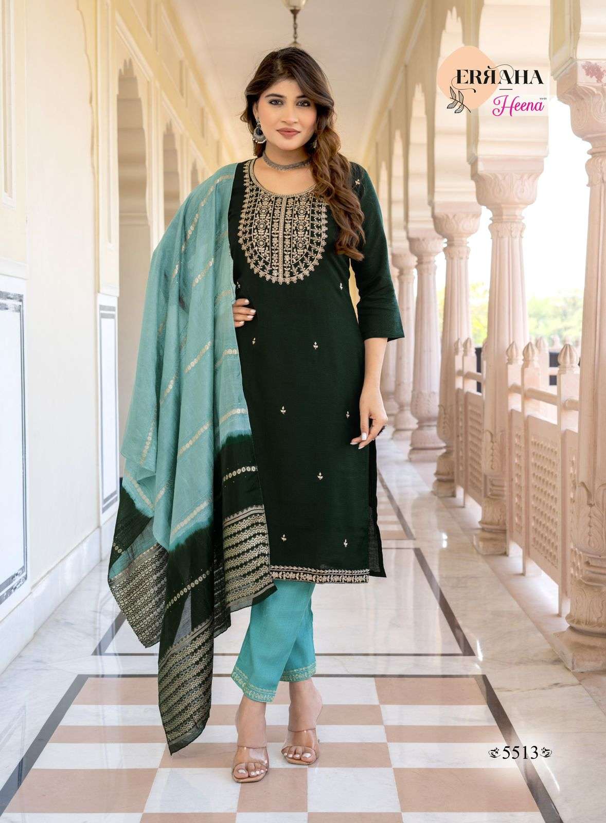 MOST AMAZING PREMIUM VERTICAL STRAIGHT CUT CATALOG WITH CONTRAST MATCHING HEENA VOL-3