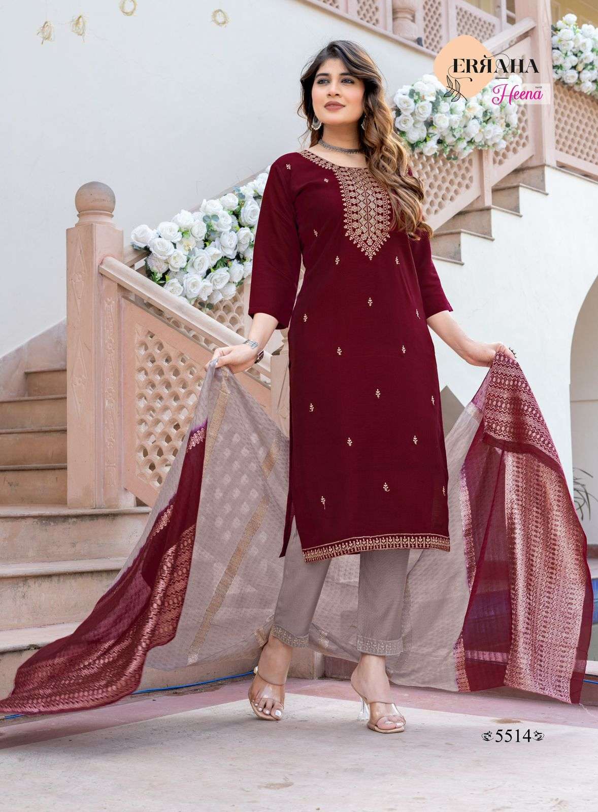 MOST AMAZING PREMIUM VERTICAL STRAIGHT CUT CATALOG WITH CONTRAST MATCHING HEENA VOL-3