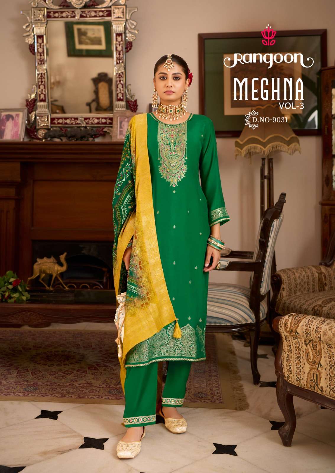 RANGOON  HITTING MARKET WITH EXCLUSEVELY TRENDING KURTI SET BY MEGHAN VOL-3