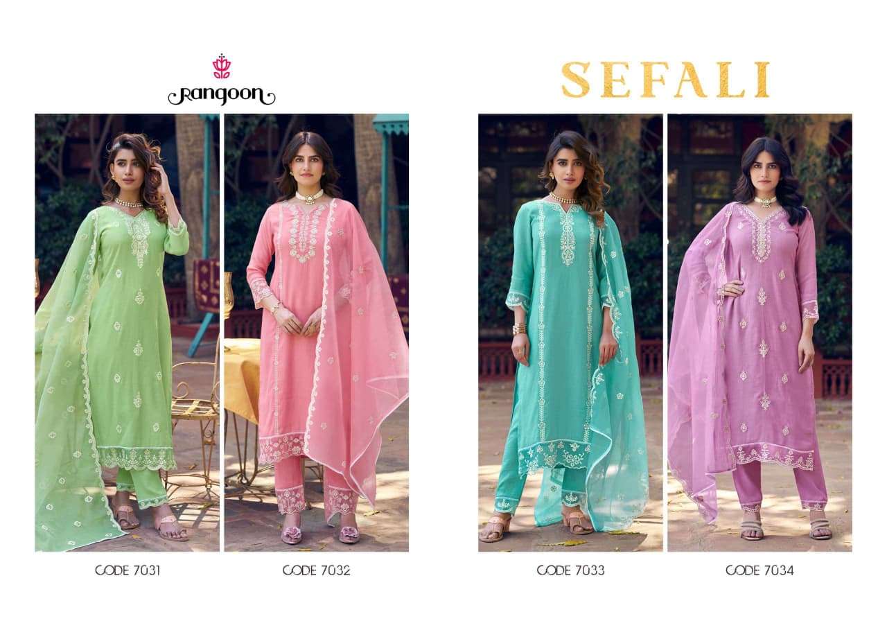 RANGOON TRENDING KURTI SET SEFALI NEW LAUNCHING CATALOG
