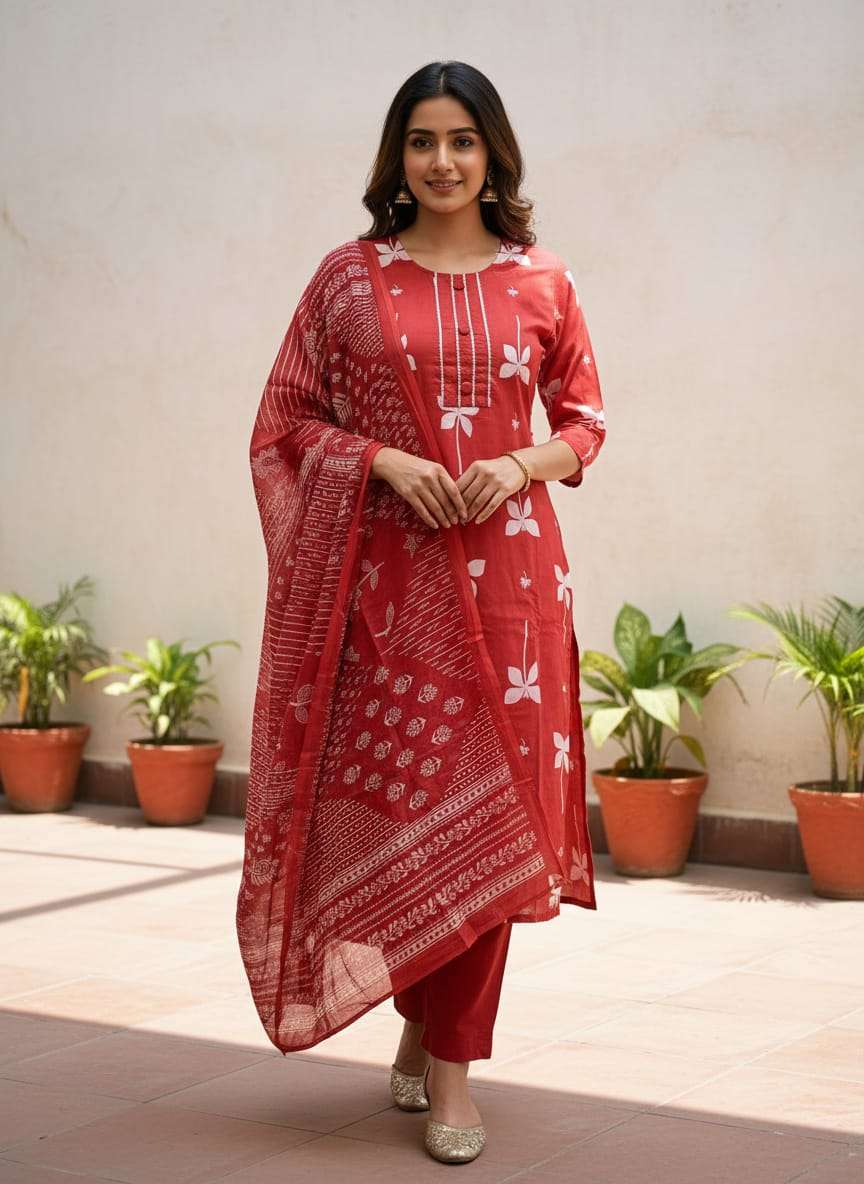 SUMMER COTTON KURTI SET COMFORTABLE TO DAILY WEAR