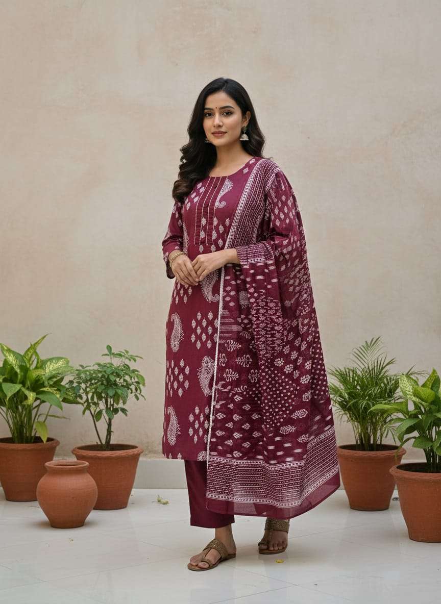 SUMMER COTTON KURTI SET COMFORTABLE TO DAILY WEAR