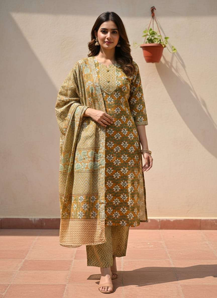 SUMMER COTTON KURTI SET COMFORTABLE TO DAILY WEAR