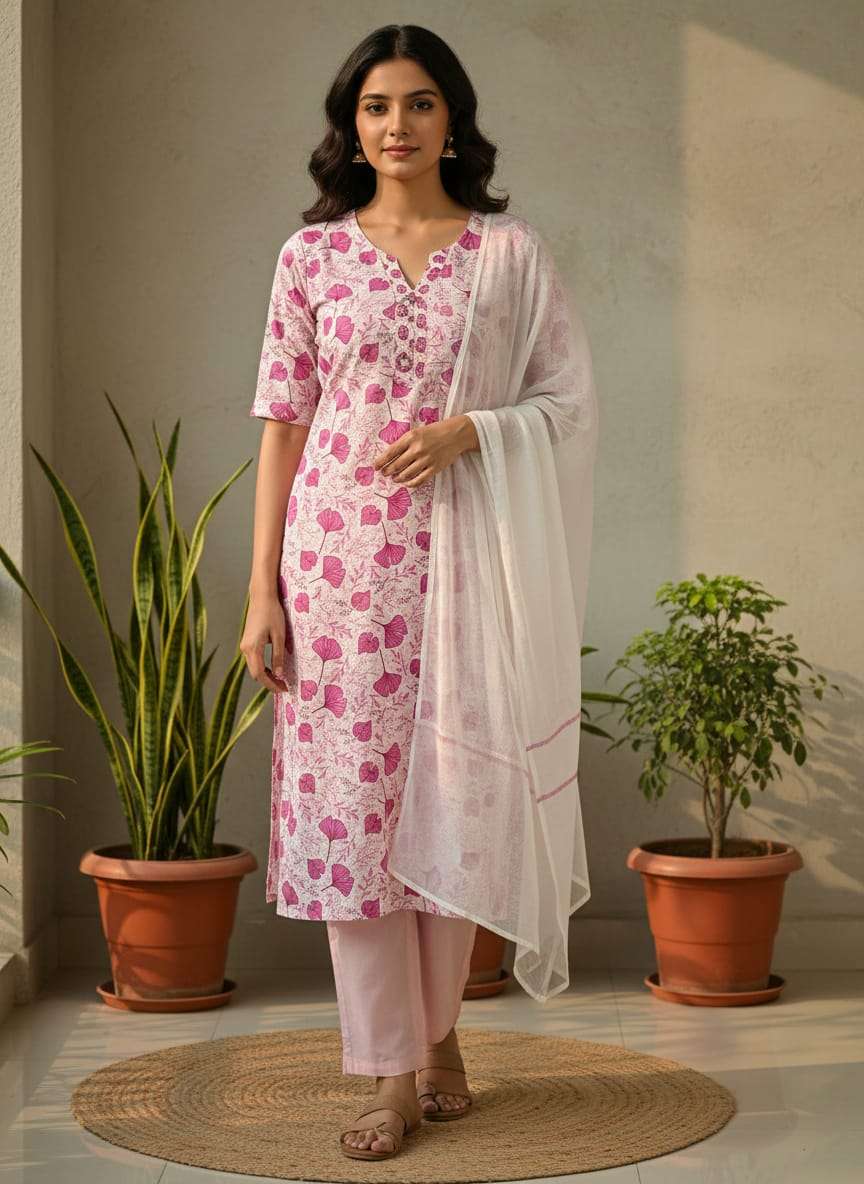 SUMMER COTTON KURTI SET COMFORTABLE TO DAILY WEAR