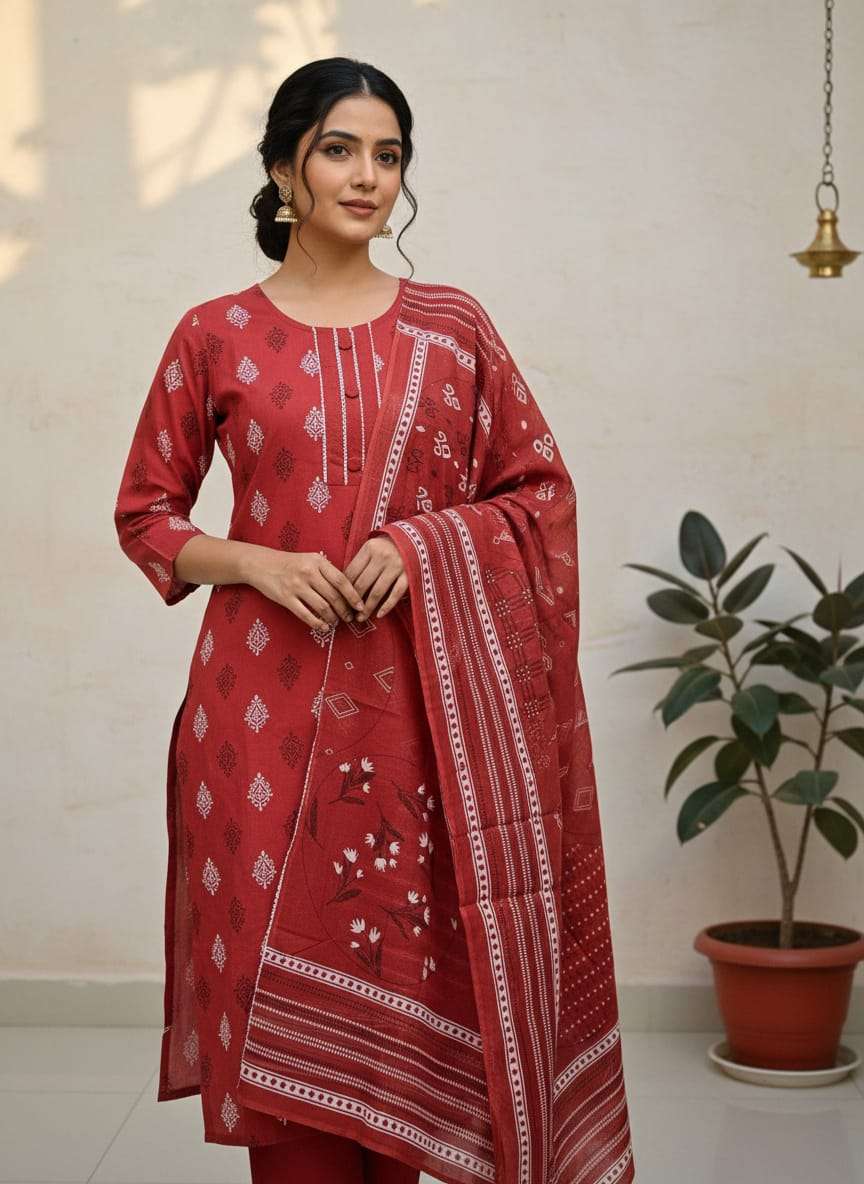 SUMMER COTTON KURTI SET COMFORTABLE TO DAILY WEAR