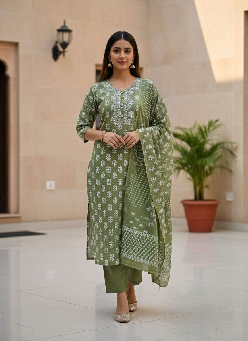 SUMMER COTTON KURTI SET COMFORTABLE TO DAILY WEAR