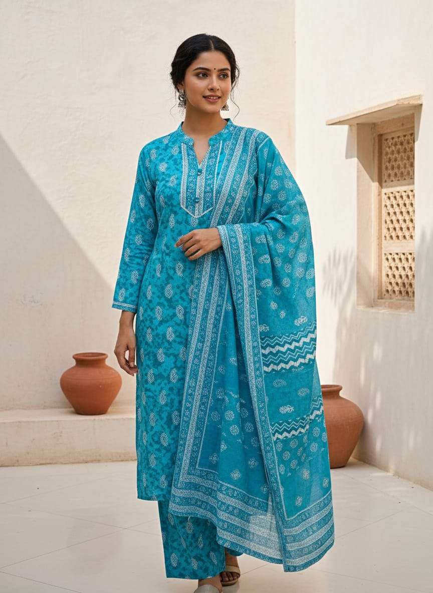 SUMMER COTTON KURTI SET COMFORTABLE TO DAILY WEAR