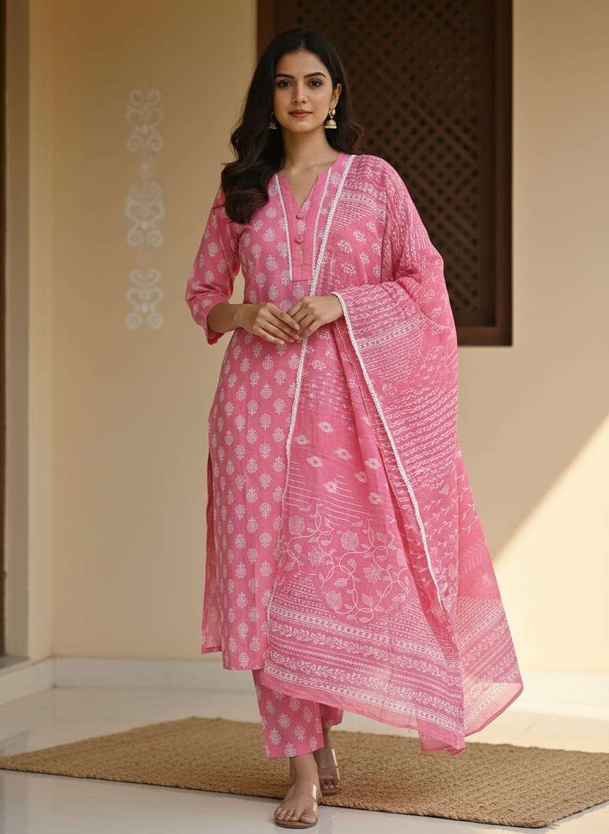 SUMMER COTTON KURTI SET COMFORTABLE TO DAILY WEAR