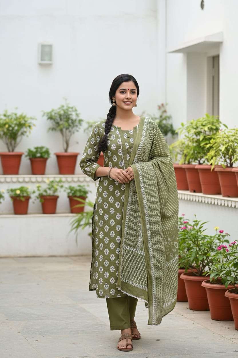 SUMMER COTTON KURTI SET COMFORTABLE TO DAILY WEAR
