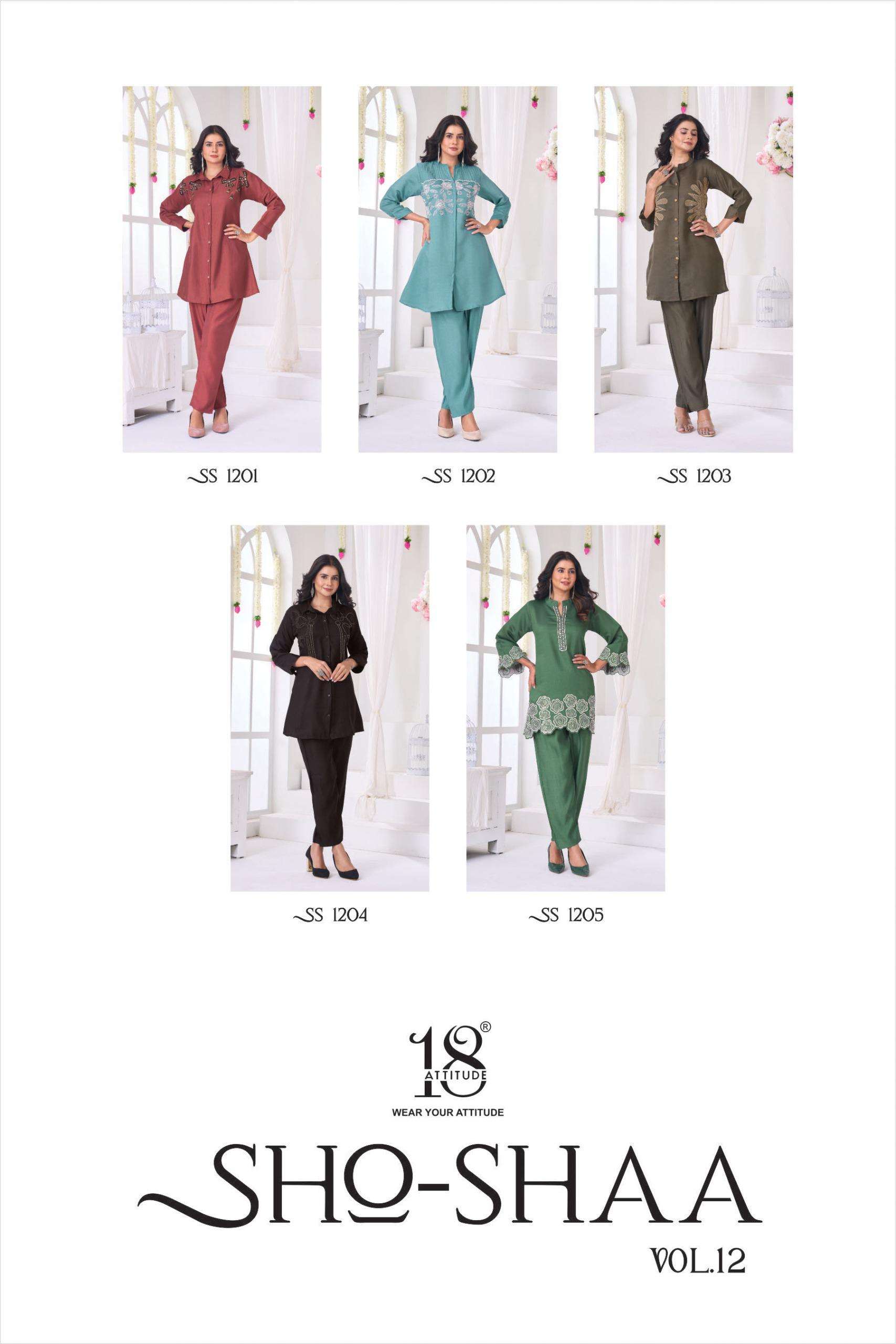 18 ATTITUDE LAUCHING NEW BSY FABRIC CO-ORD SET SHO-SHAA VOL-12  