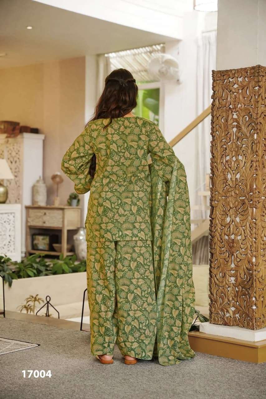  3PCS BEAUTIFUL COTTON PRINTED KURTI, SALWAR WITH DUPATTA COLLECTION CLORA VOL-17