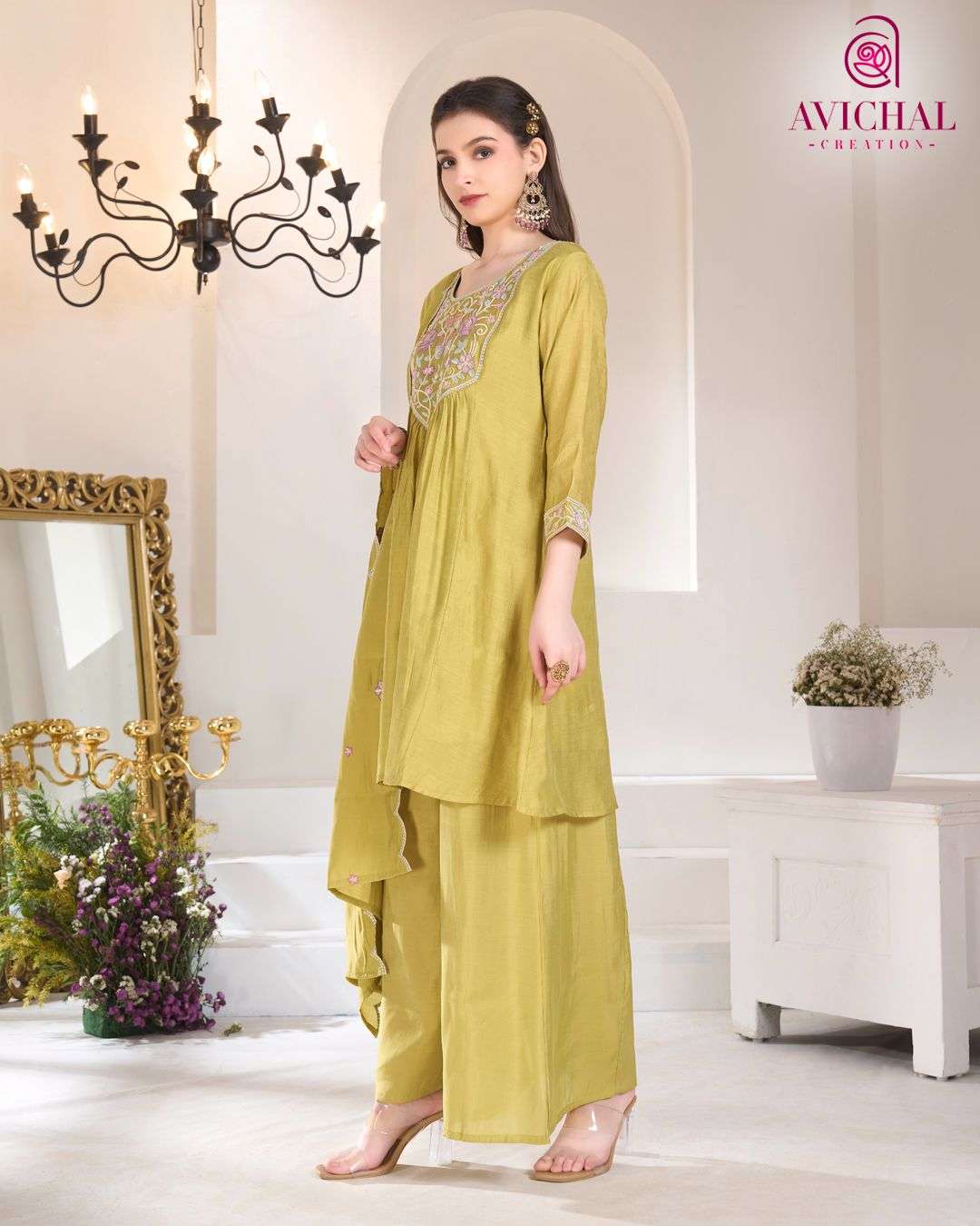 AVICHAL CREATION LAUNCH NEW MAL CHANDERI SHARARA WITH DUPATTA COLLECTION 