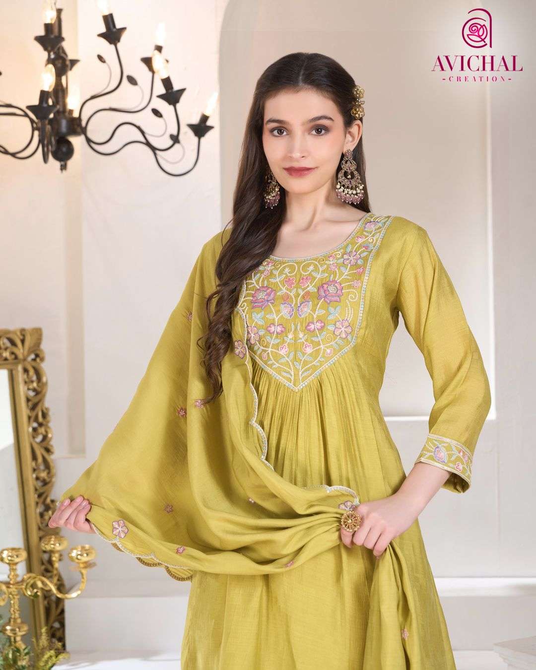 AVICHAL CREATION LAUNCH NEW MAL CHANDERI SHARARA WITH DUPATTA COLLECTION 