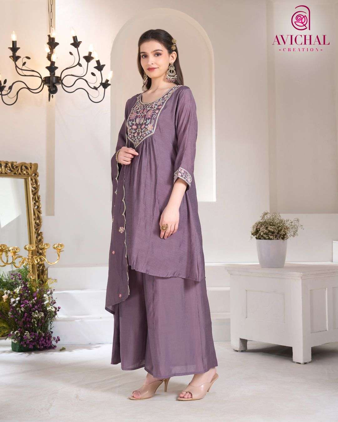 AVICHAL CREATION LAUNCH NEW MAL CHANDERI SHARARA WITH DUPATTA COLLECTION 