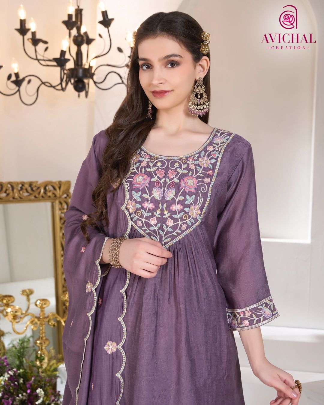 AVICHAL CREATION LAUNCH NEW MAL CHANDERI SHARARA WITH DUPATTA COLLECTION 