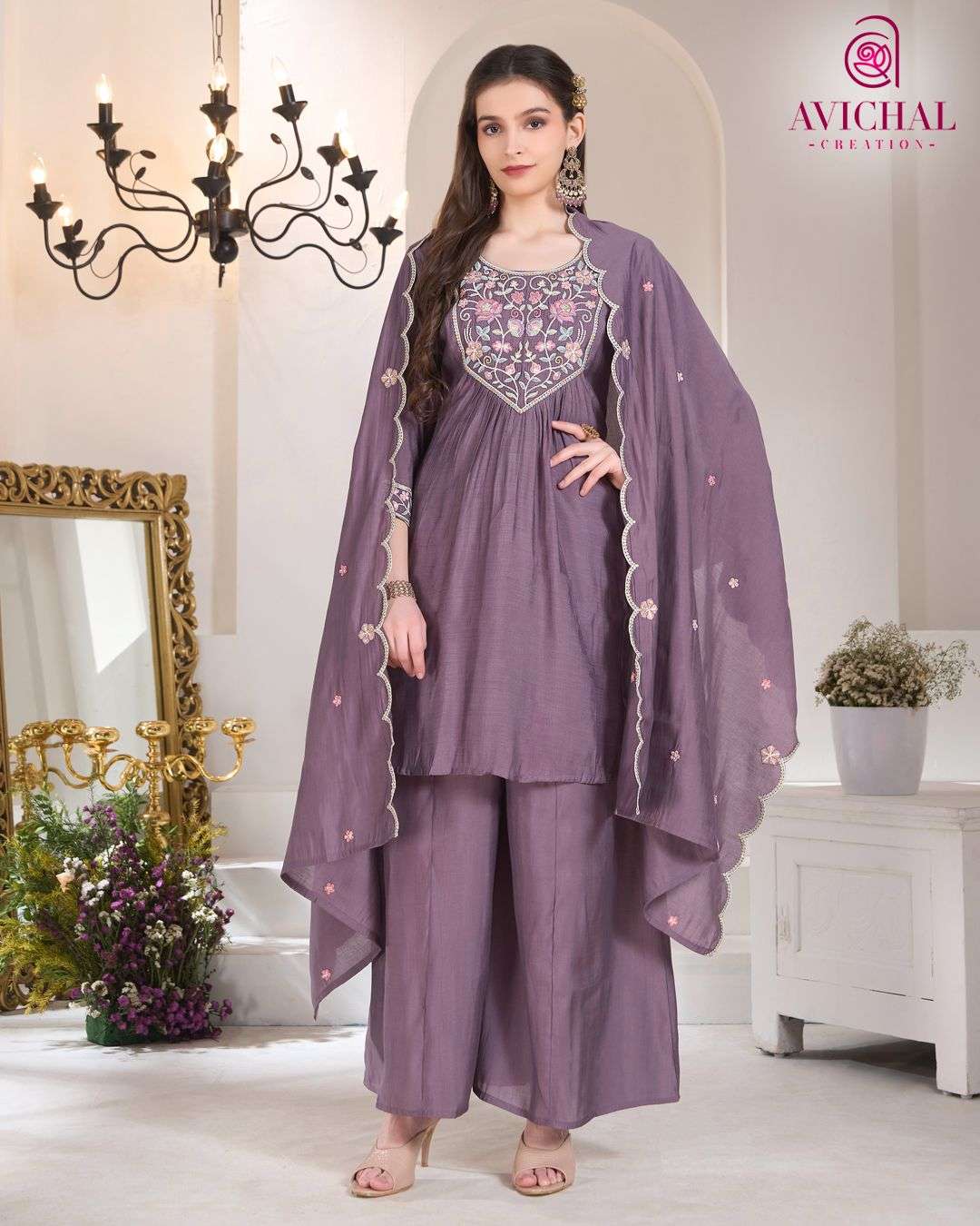 AVICHAL CREATION LAUNCH NEW MAL CHANDERI SHARARA WITH DUPATTA COLLECTION 