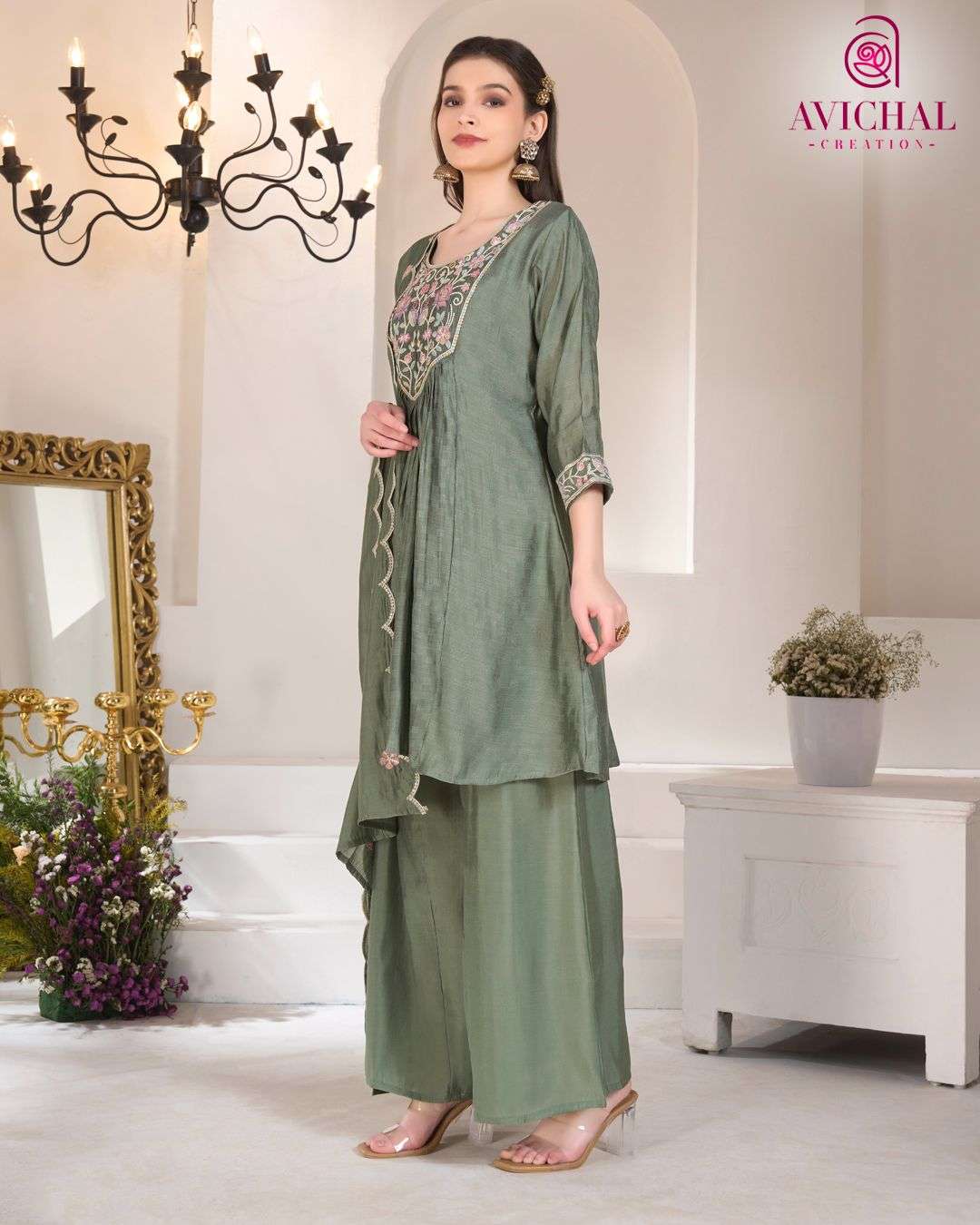 AVICHAL CREATION LAUNCH NEW MAL CHANDERI SHARARA WITH DUPATTA COLLECTION 