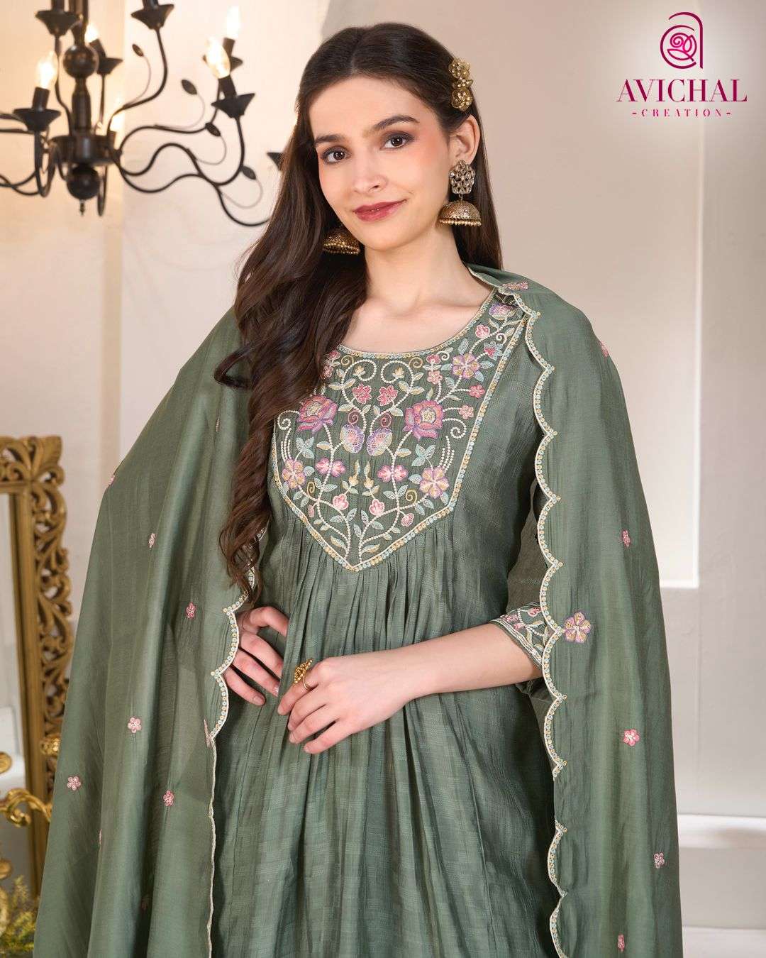 AVICHAL CREATION LAUNCH NEW MAL CHANDERI SHARARA WITH DUPATTA COLLECTION 