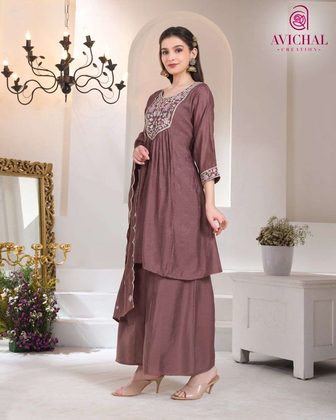 AVICHAL CREATION LAUNCH NEW MAL CHANDERI SHARARA WITH DUPATTA COLLECTION 