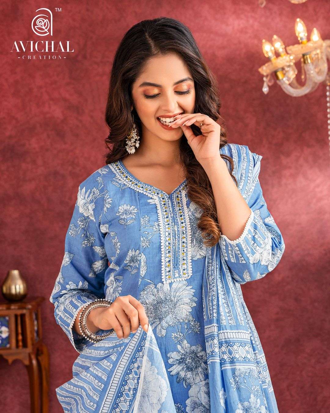 AVICHAL CREATION LAUNCH NEW PURE COTTON PRINTED FABRIC KURTI SET
