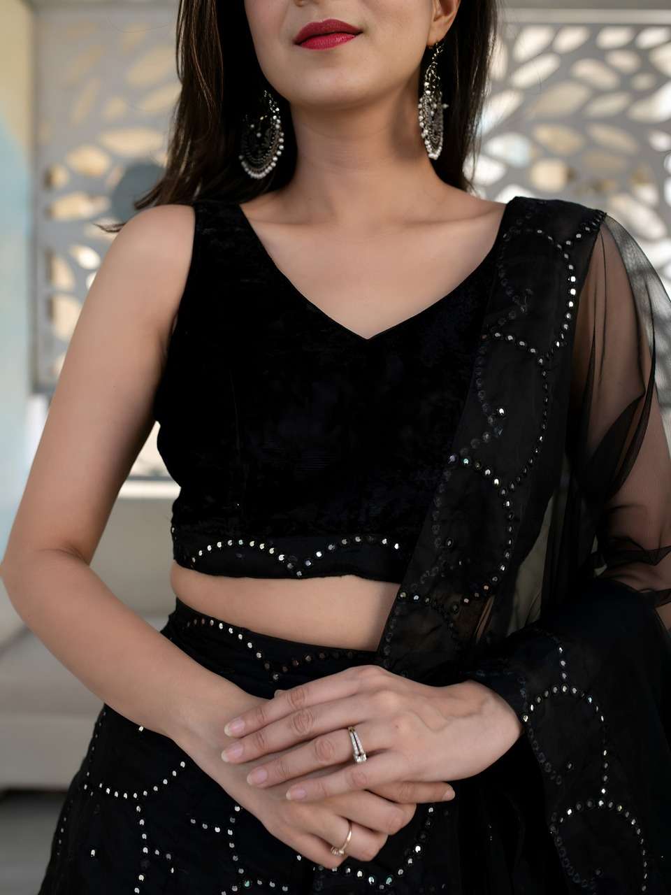 BLACK SEQUENCE DESIGNER LEHENGA CHOLI SET           