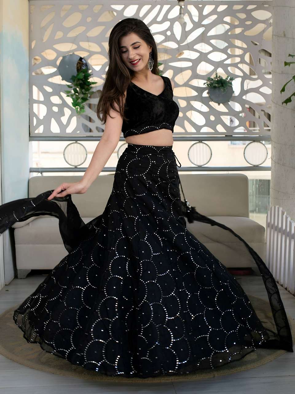 BLACK SEQUENCE DESIGNER LEHENGA CHOLI SET           