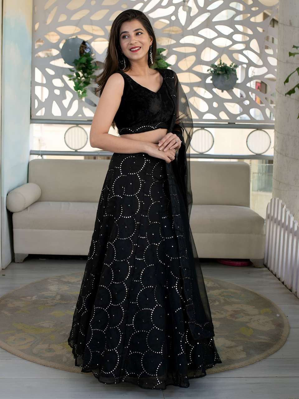 BLACK SEQUENCE DESIGNER LEHENGA CHOLI SET           