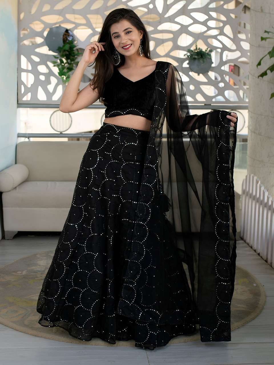 BLACK SEQUENCE DESIGNER LEHENGA CHOLI SET           